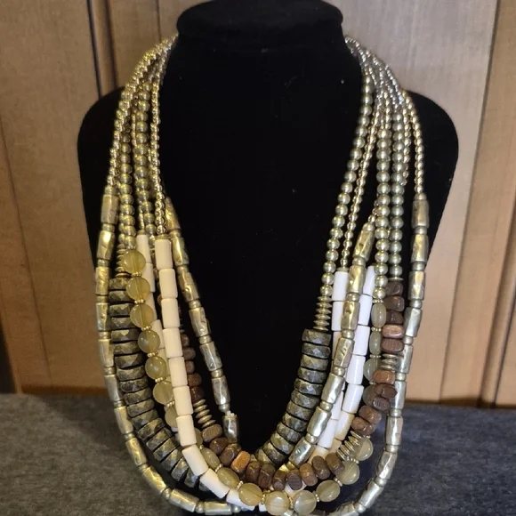 Chico's Gold and Silver Multi-Strand Necklace - Picture 1 of 2